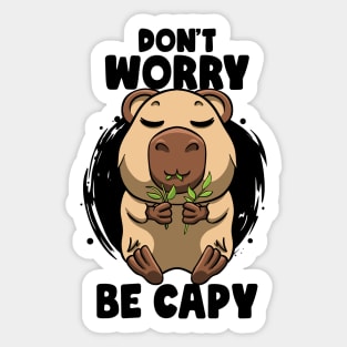 Don't Worry be Capy Funny Capybara Face Zoo Rodent Capybaras Sticker